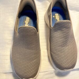 Skechers Gray Slip-On Flats with Cushioned Sole